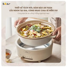 Nồi Lẩu Điện Bear SB-NL05F, 5Lit - Lòng Nồi Chống Dính, Điều Khiển Cơ, Hàng Chính Hãng 3