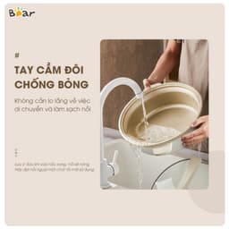 Nồi Lẩu Điện Bear SB-NL05F, 5Lit - Lòng Nồi Chống Dính, Điều Khiển Cơ, Hàng Chính Hãng 4