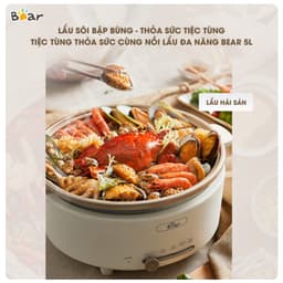 Nồi Lẩu Điện Bear SB-NL05F, 5Lit - Lòng Nồi Chống Dính, Điều Khiển Cơ, Hàng Chính Hãng 7