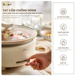 Nồi Lẩu Điện Bear SB-NL05F, 5Lit - Lòng Nồi Chống Dính, Điều Khiển Cơ, Hàng Chính Hãng 6