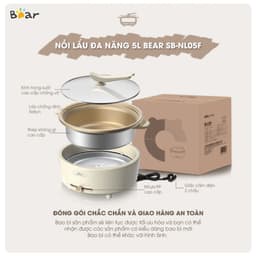 Nồi Lẩu Điện Bear SB-NL05F, 5Lit - Lòng Nồi Chống Dính, Điều Khiển Cơ, Hàng Chính Hãng 8