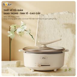 Nồi Lẩu Điện Bear SB-NL05F, 5Lit - Lòng Nồi Chống Dính, Điều Khiển Cơ, Hàng Chính Hãng 2