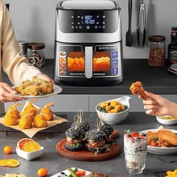 Nồi chiên không dầu Nineshield KB9001 bản điện tử dung tích 15L, chiên nướng 2 trong 1 với 8 chức năng nhập khẩu Nhật 8