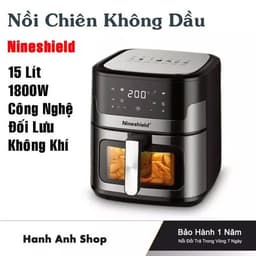 Nồi chiên không dầu Nineshield KB9001 bản điện tử dung tích 15L, chiên nướng 2 trong 1 với 8 chức năng nhập khẩu Nhật 9