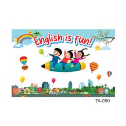 (Có sẵn) Trang trí PHÒNG TIẾNG ANH - English is fun - 050 1