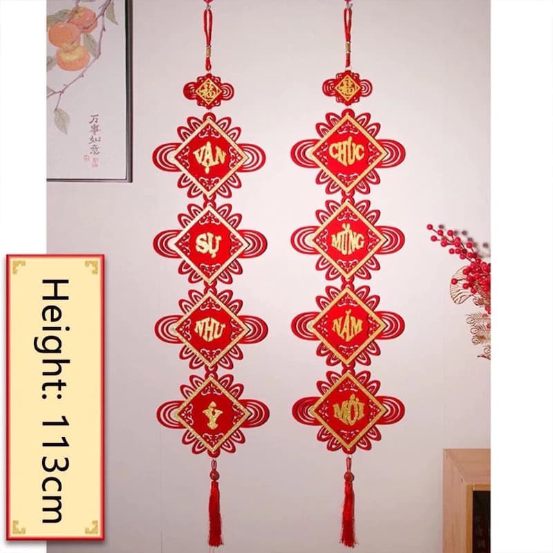 Bộ 2 dây câu đối trang trí Tết sang trọng may mắn