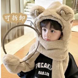 Mũ Len 3in1 Lông Cừu Trùm Đầu Có Kính Chắn Gió Kèm Khăn Quàng Cổ Và Bao Tay Cho Bé TỔNG KHO BNT 4
