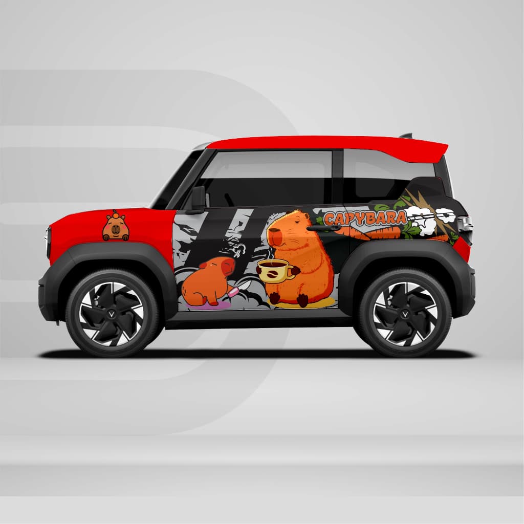 [HỎA TỐC] Sticker Tem Dán Decal Xe VF3  Hình Capybara  In Hình Theo Yêu Cầu IB Shop Temxe.Net