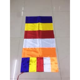 FRESHIP CỜ PHẬT ĐẢN, cờ phật giáo đủ kích thước vải phi loại 1 2