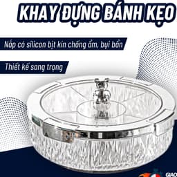 Khay đựng mứt tết PTLUXURY khay đựng bánh kẹo chia ngăn, thiết kế sang trọng, nắp kín chống bụi, chống bẩn 2