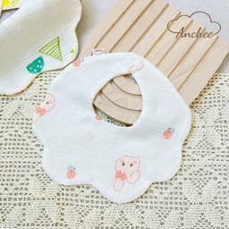 Yếm Tròn Hoa Muslin 4 Lớp có cúc bấm Độ Chất Liệu Mềm Mịn - Thấm Hút Mồ Hôi Cho Bé 0-1,5 Tuổi 7