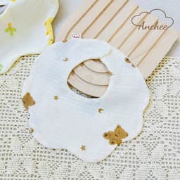 Yếm Tròn Hoa Muslin 4 Lớp có cúc bấm Độ Chất Liệu Mềm Mịn - Thấm Hút Mồ Hôi Cho Bé 0-1,5 Tuổi 8