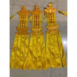 FREESHIP phướn thờ vàng, tràng phan kép ngũ sắc thêu chữ 3D 2 mặt hàng đẹp giá rẻ 9