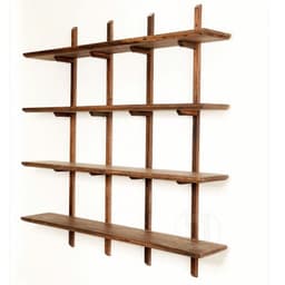 Combo bộ kệ gỗ treo tường 4 tầng gỗ Tràm tự nhiên nguyên tấm - Xưởng Mộc Maido 3