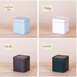 Hộp đựng trà hình vuông 2 lớp, chất liệu thiếc, Hộp bảo quản trà hình vuông, tiện lợi - HVL TEA 5