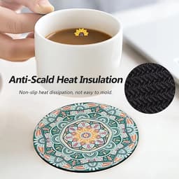 Combo 2 Tấm Lót Cốc Silicon Tròn, Tấm Lót Bàn Cốc Chống Thấm Nước Chống Dầu Cốc Thảm Trang- Đường Kính 11.5cm 1