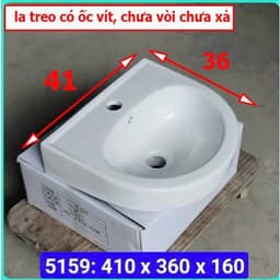 Chậu rửa mặt lavabo Treo Tường hoặc Đặt Bàn Đá men NANO trắng sáng chống ố chống bám bẩn 5