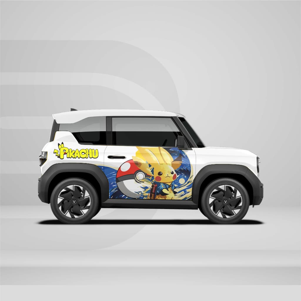 [HỎA TỐC] Sticker Tem Dán Decal Xe VF3 Mẫu Pikachu In Theo Yêu Cầu IB Shop Temxe.Net