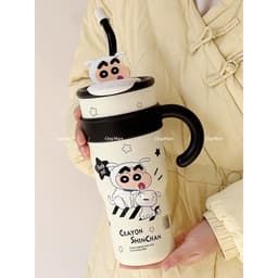 VINBEO Ly giữ nhiệt ShinChan 1200ml inox 316L bình giữ nhiệt cao cấp có quai xách ống hút dễ thương LY001 6