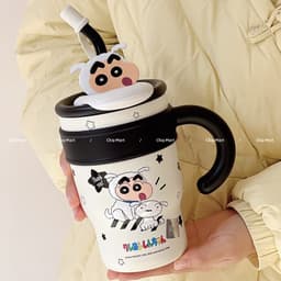 VINBEO Ly giữ nhiệt ShinChan 1200ml inox 316L bình giữ nhiệt cao cấp có quai xách ống hút dễ thương LY001 4