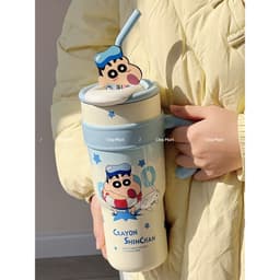 VINBEO Ly giữ nhiệt ShinChan 1200ml inox 316L bình giữ nhiệt cao cấp có quai xách ống hút dễ thương LY001 7
