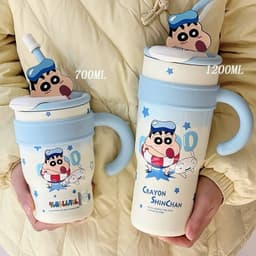 VINBEO Ly giữ nhiệt ShinChan 1200ml inox 316L bình giữ nhiệt cao cấp có quai xách ống hút dễ thương LY001 2