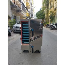 "Tủ hấp inox 6 khay cho xúc xích, lạp xưởng, giò chả, bánh tẻ, bánh nếp, bánh tét, xôi thơm ngon." 1