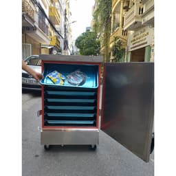 "Tủ hấp inox 6 khay cho xúc xích, lạp xưởng, giò chả, bánh tẻ, bánh nếp, bánh tét, xôi thơm ngon." 2