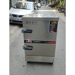 "Tủ hấp inox 6 khay cho xúc xích, lạp xưởng, giò chả, bánh tẻ, bánh nếp, bánh tét, xôi thơm ngon." 6