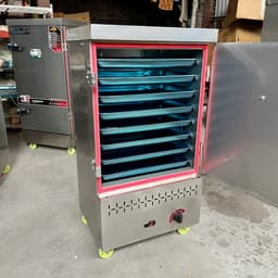 Tủ hấp giò chả xúc xích lạp xưởng chạy ga 12 khay inox-Tủ nấu cơm công nghiệp bằng gas 5