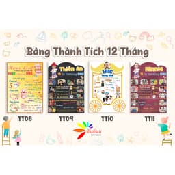 Bảng thành tích, thông tin, khung ảnh 12 tháng trang trí sinh nhật cho bé trai và bé gái 5