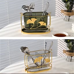 Ống Đũa Meka Phong Cách Bắc Âu 2 Lá Vàng Đặt Bàn Sang Trọng M244 8