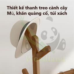 LACCOHUG Giá treo quần áo Móc treo đồ bằng tre đơn giản tích hợp ngăn kéo đa năng tiết kiệm 5