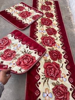 Thảm ghế mùa đông một dài hai ngắn chất nhung mềm bộ ghế 2m ngang 57cm, hai tấm rời 57cm x67cm chuẩn kíchs thước 3