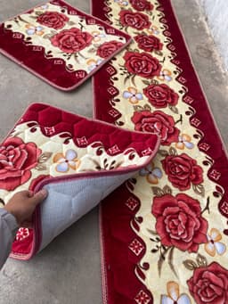 Thảm ghế mùa đông một dài hai ngắn chất nhung mềm bộ ghế 2m ngang 57cm, hai tấm rời 57cm x67cm chuẩn kíchs thước 4
