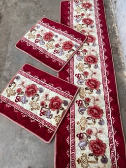 Thảm ghế mùa đông một dài hai ngắn chất nhung mềm bộ ghế 2m ngang 57cm, hai tấm rời 57cm x67cm chuẩn kíchs thước 6