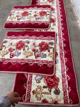 Thảm ghế mùa đông một dài hai ngắn chất nhung mềm bộ ghế 2m ngang 57cm, hai tấm rời 57cm x67cm chuẩn kíchs thước 8