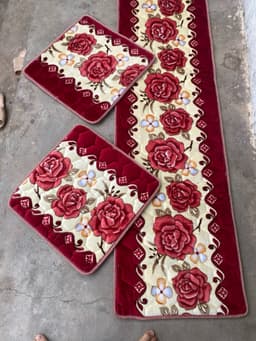 Thảm ghế mùa đông một dài hai ngắn,bộ ghế hoa vải nhung bộ 1m9 x55cm, hai ghế rời 55x55cm 9