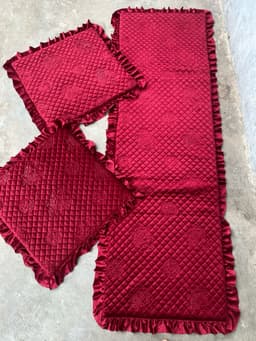 Thảm ghế mùa đông bộ một dài hai ngắn mới nhất bộ 1m7 ngang 55cm, hai ghế rời 55x55cm 2