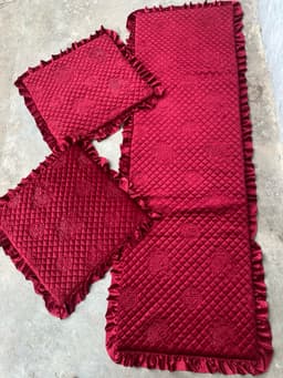Thảm ghế mùa đông bộ một dài hai ngắn mới nhất bộ 1m7 ngang 55cm, hai ghế rời 55x55cm 3