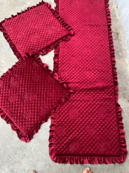 Thảm ghế mùa đông bộ một dài hai ngắn mới nhất bộ 1m7 ngang 55cm, hai ghế rời 55x55cm 9