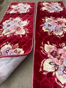 Thảm ghế mùa đông bộ hai cái dài, bộ ghế vải rất dầy 1m7 ngang 54cm hai tấm dài cao cấp chất nhung mềm 5
