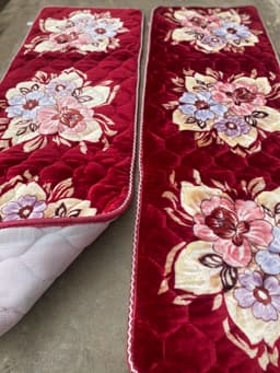 Thảm ghế mùa đông bộ hai cái dài, bộ ghế vải rất dầy 1m7 ngang 54cm hai tấm dài cao cấp chất nhung mềm 4