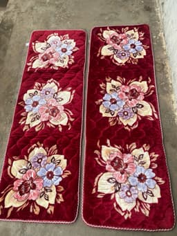 Thảm ghế mùa đông bộ hai cái dài, bộ ghế vải rất dầy 1m7 ngang 54cm hai tấm dài cao cấp chất nhung mềm 1