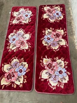 Thảm ghế mùa đông bộ hai cái dài, bộ ghế vải rất dầy 1m7 ngang 54cm hai tấm dài cao cấp chất nhung mềm 2