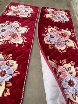 Thảm ghế mùa đông bộ hai cái dài, bộ ghế vải rất dầy 1m7 ngang 54cm hai tấm dài cao cấp chất nhung mềm 7