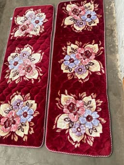 Thảm ghế mùa đông bộ hai cái dài, bộ ghế vải rất dầy 1m7 ngang 54cm hai tấm dài cao cấp chất nhung mềm 8