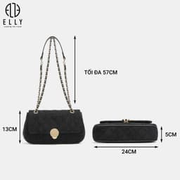 [Tặng hộp 20.10] Túi xách nữ thời trang ELLY EL296 đeo chéo đeo vai da tổng hợp cao cấp chính hãng 5