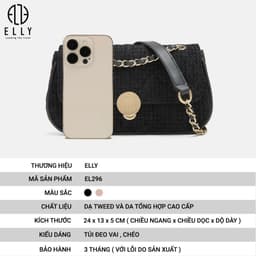 [Tặng hộp 20.10] Túi xách nữ thời trang ELLY EL296 đeo chéo đeo vai da tổng hợp cao cấp chính hãng 4