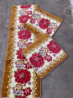 Thảm ghế xa lông , thảm ghế vải cao cấp một dài hai ngắn 1m68 x 54cm 5